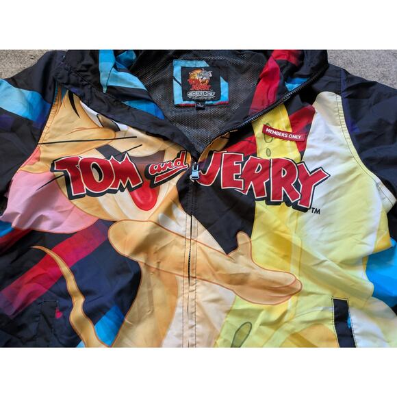 Members Only Tom & Jerry Limited Edition Print Windbreaker Rain Jacket - Large - Picture 9 of 16